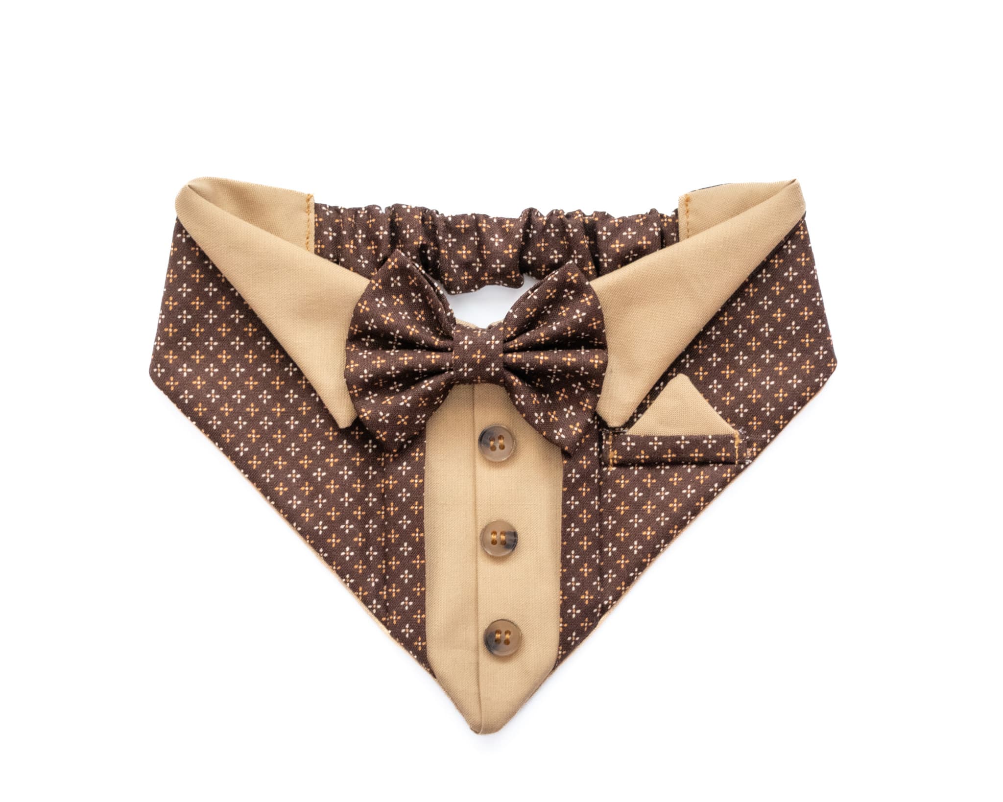 Walnut Toffee Ring Bearer Bandana — handmade dog bandana