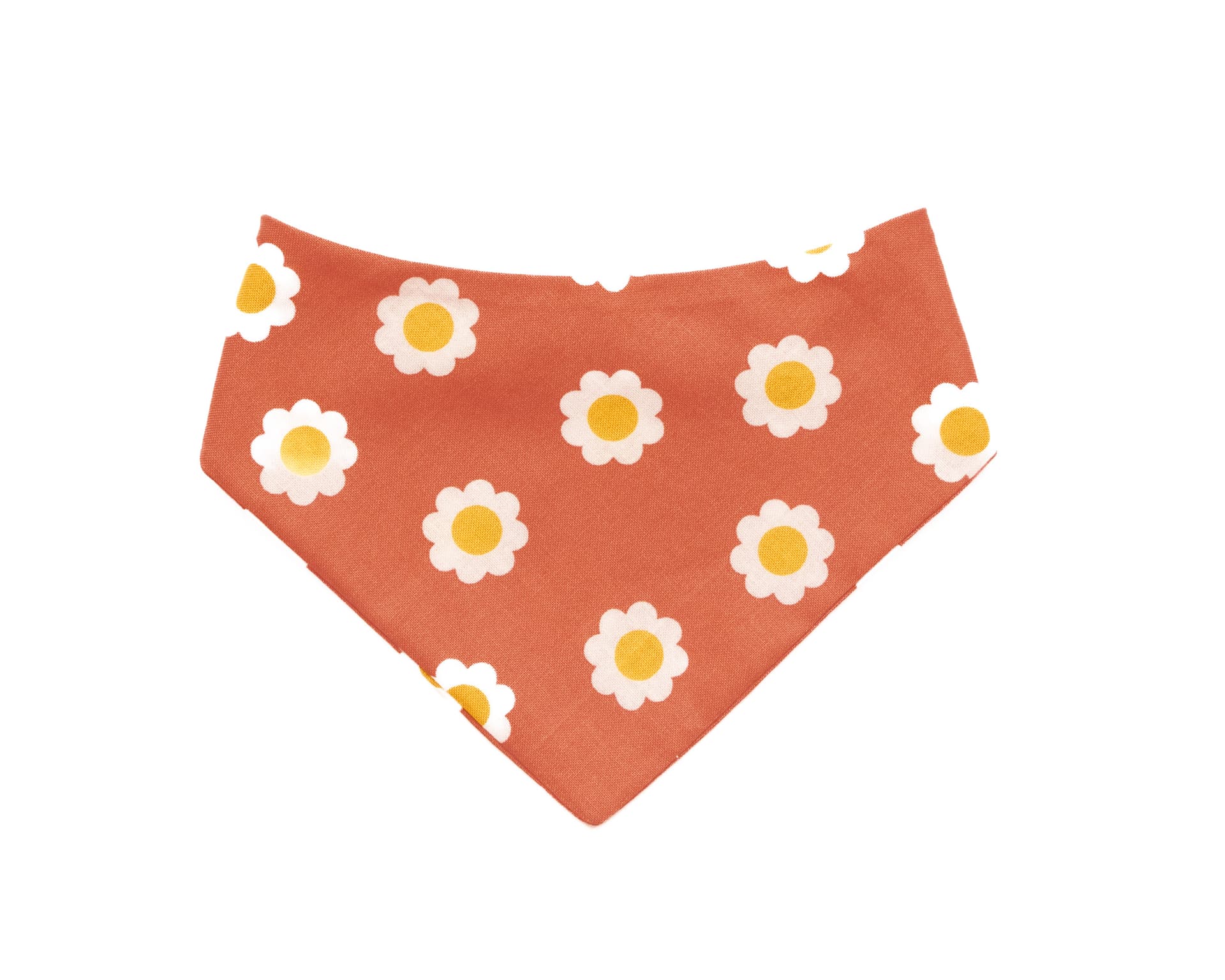 Orange Blossom Daisy Bandana, hand-sewn dog bandana in XL
